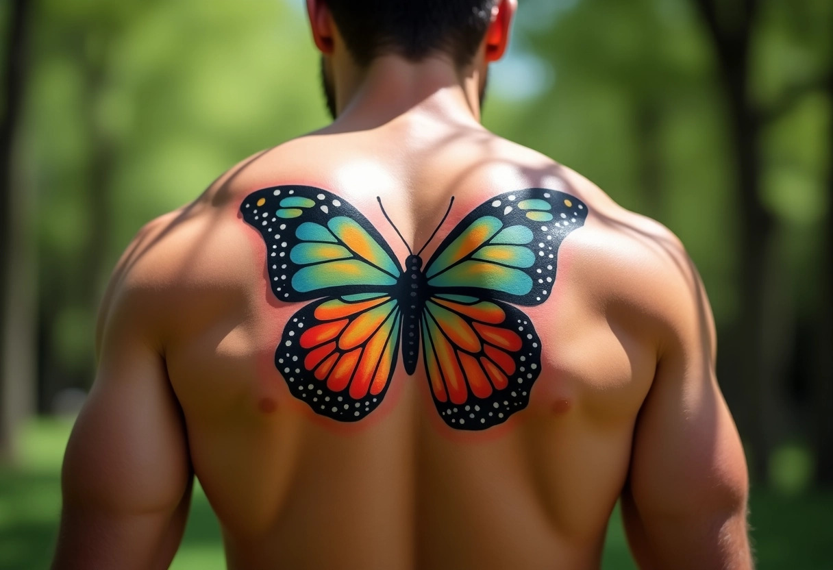 tatouage papillon homme