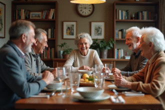 Famille multigenerational autour d'une table conviviale