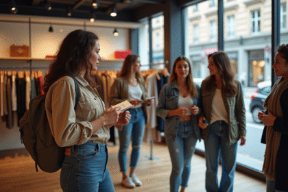 Femmes françaises dans une boutique de vêtements moderne