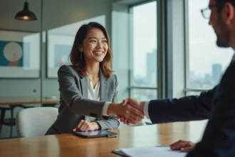 Expert comptable conseillant une entreprise sur sa stratégie de développement