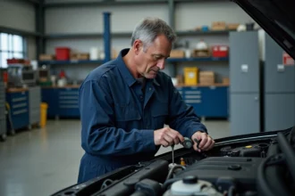Techniciens effectuant un décalaminage moteur à Marseille