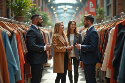Groupe de personnes dans un marché de mode moderne