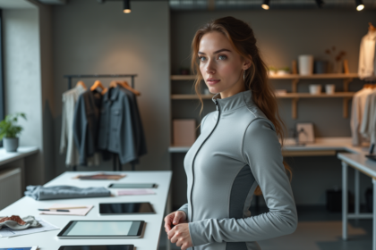 Jeune femme dans un studio de design textile innovant
