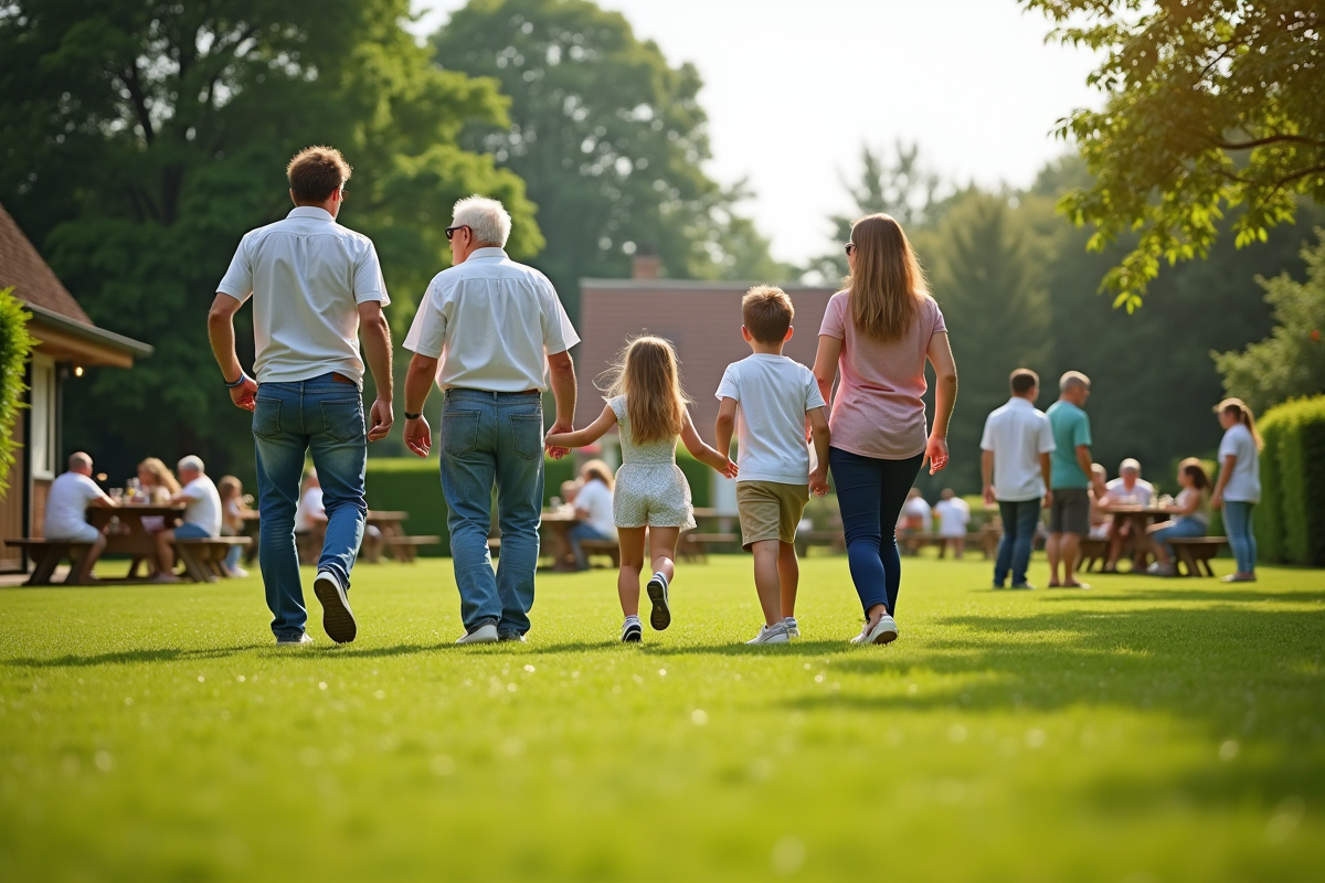 Famille en plein air lors d